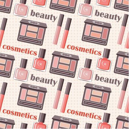 Seamless cosmetics patternのイラスト素材