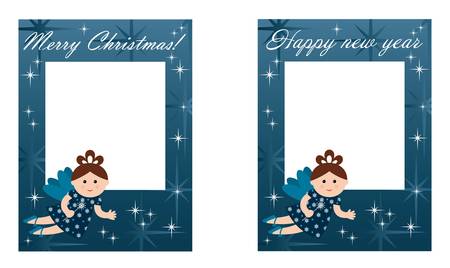 New Year s and Christmas cardのイラスト素材