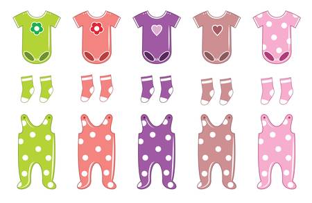 Set of clothes for a babyのイラスト素材