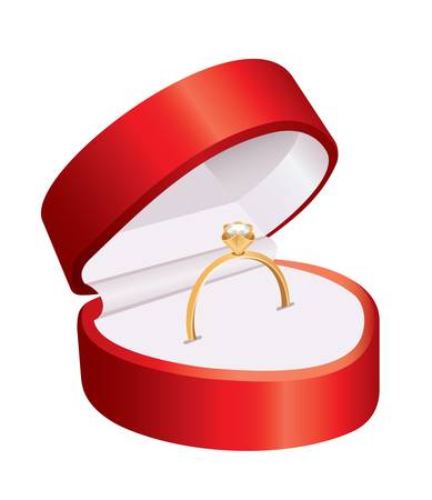 Ring in a red boxのイラスト素材
