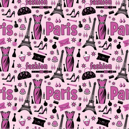 Seamless pattern on fashion with different accessories.のイラスト素材