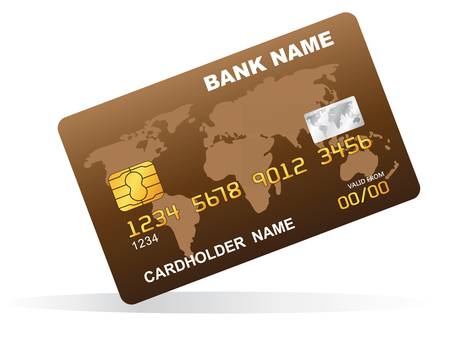  illustration of a plastic credit card. Isolated on white.のイラスト素材