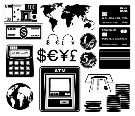 Financial, bank set of icons.のイラスト素材