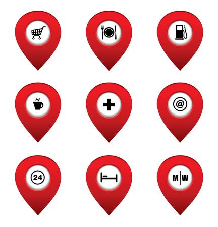 Set of map pointers  のイラスト素材