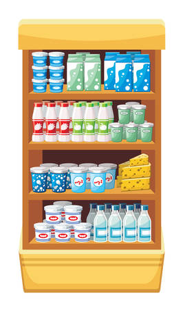 Supermarket  Dairy products  vectorのイラスト素材