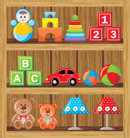 Shelfs with toysのイラスト素材