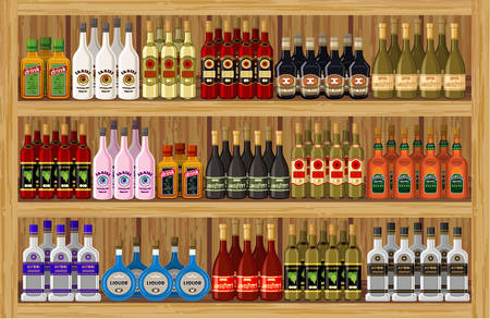 Shop alcoholic beverages. vectorのイラスト素材