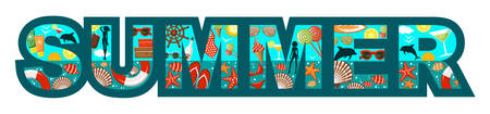 Inscription "Summer"のイラスト素材