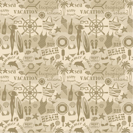 Seamless beach patternのイラスト素材