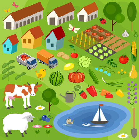 rural farmer elementのイラスト素材