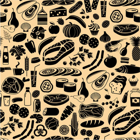 Black pattern seamless of productsのイラスト素材