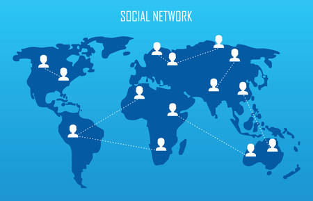 Social network concept. Flat style. Infographic design. Vector illustrationのイラスト素材