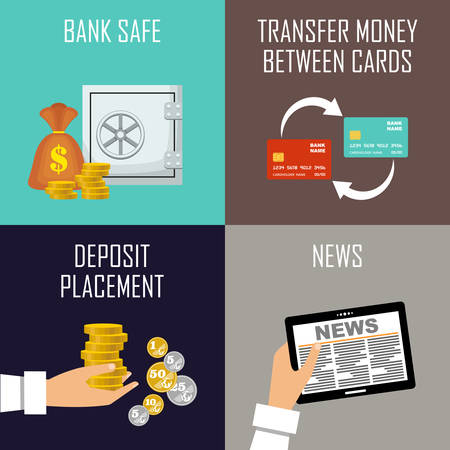 Banking set icons in style flat design. Vector illustrationのイラスト素材