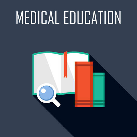Medical education. Flat icon. Vector illustrationのイラスト素材