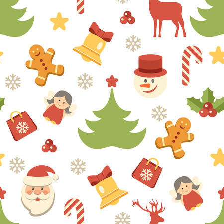 The seamless vector pattern with New Year's subject, can be used for New year or Christmas.のイラスト素材