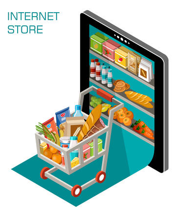 Vector illustration of online store. Conceptのイラスト素材