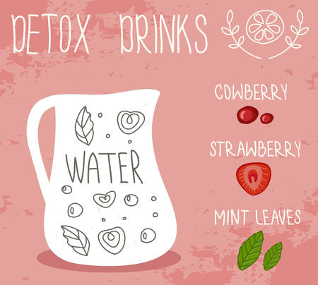 Healthy life, detox drink. Vectorのイラスト素材