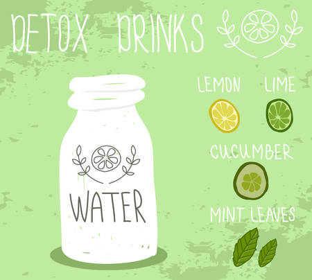 Healthy life, detox drink. Vectorのイラスト素材