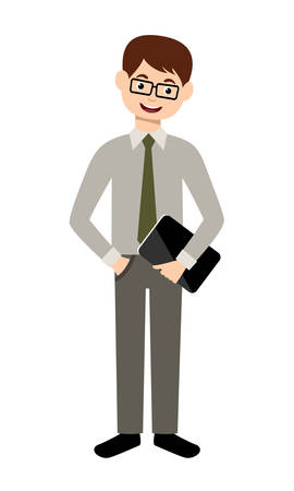 Modern man with a gadget. Vectorのイラスト素材