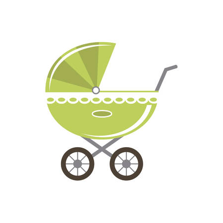 Baby carriage isolated. Goods for newborns. Vectorのイラスト素材