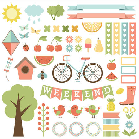 Scrapbooking garden toolsのイラスト素材