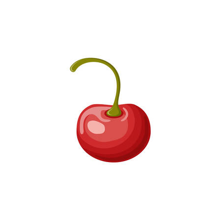Cherry on a white background. Fruits, vitamins, healthy food. Diet, vegetarianism. Vectorのイラスト素材