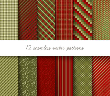 Twelve seamless vector geometric patternsのイラスト素材