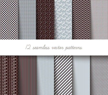 Twelve seamless vector geometric patternsのイラスト素材