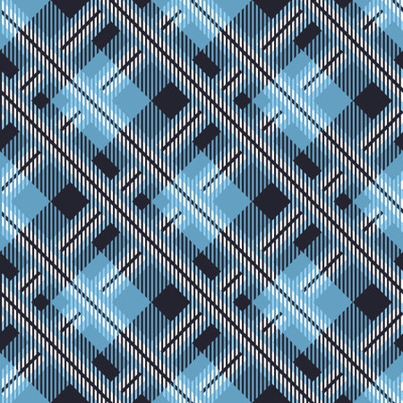 Tartan seamless vector patterns in white-blue colors