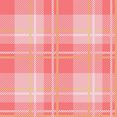 Tartan seamless vector patterns in pink-yellow colorsのイラスト素材