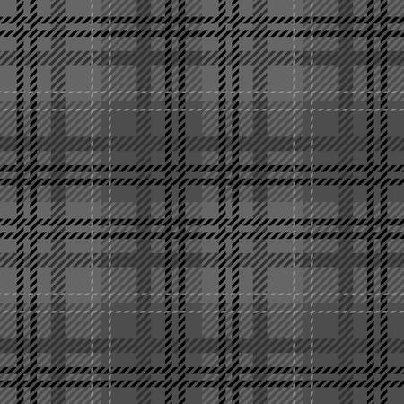Tartan seamless vector patterns in black-and-white colorsのイラスト素材