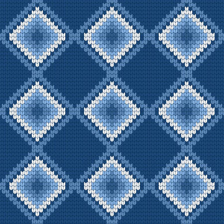Blue knitted pattern vector illustrationのイラスト素材