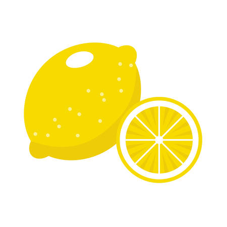 Lemon on a white background isolated. Vector illustrationのイラスト素材
