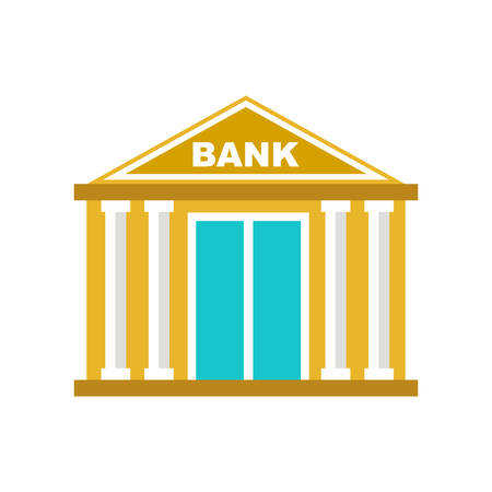 Bank building icon on a white background. Architecture. Vector illustrationのイラスト素材