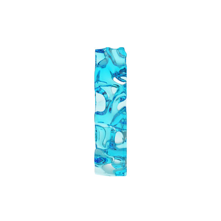 Alphabet letter I uppercase. Liquid font made of fresh blue water. 3D render isolated on white background. Typographic symbol from summer sea waves.の写真素材
