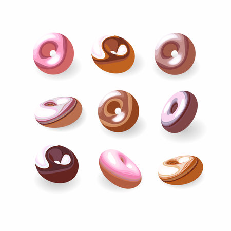 Donuts. Set of realistic vector illustration. For the design of banners, flyers, cards, invitations, e-commerceのイラスト素材