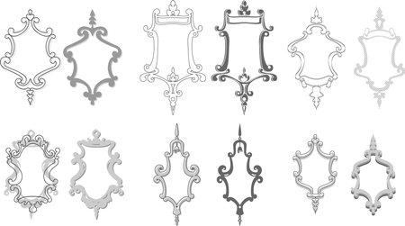 Set of vintage frames for design. Decorative elements. Vector illustrationのイラスト素材