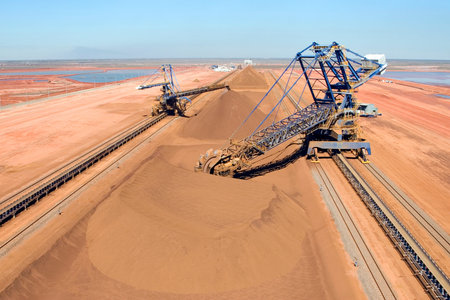 Iron Ore reclaimers at the port