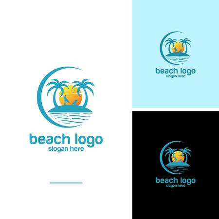 Beach logo design Vectorのイラスト素材