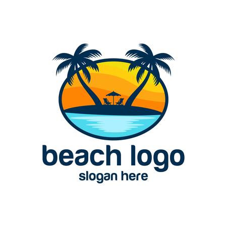 Beach logo design Vectorのイラスト素材