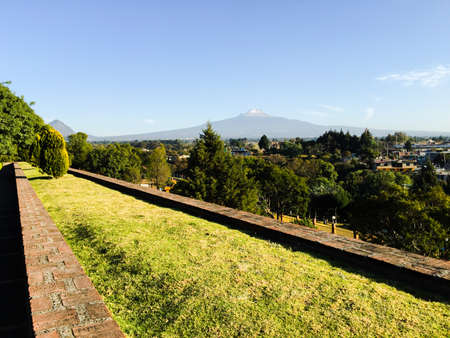 Tlaxcala landscape, mountain Malinche at the backの写真素材
