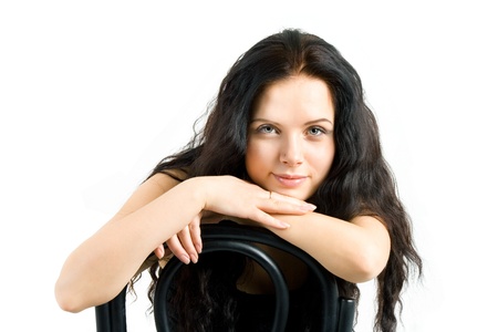 sexy woman on the chairの写真素材