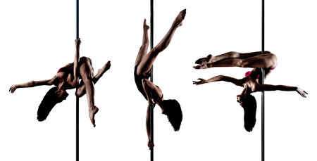 Young sexy pole dance woman