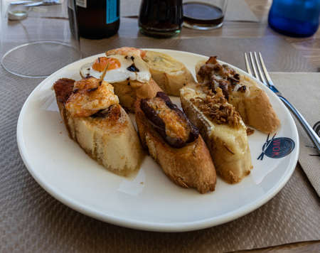 Spanish tipycal food in buffetの写真素材
