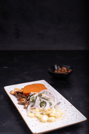 Peruvian Ceviche dish, a very popular dish among the people of this country.の写真素材