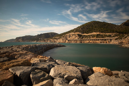 Stone path on the Mediterranean coast.