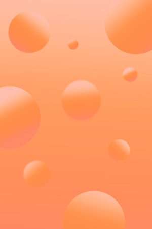 Background in melon tones with spheres and gradients.