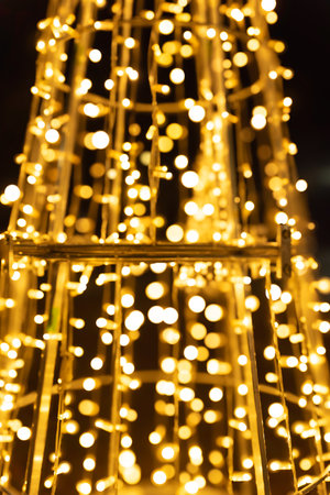 Abstract Bokeh of Christmas lights in the city. Background.の写真素材