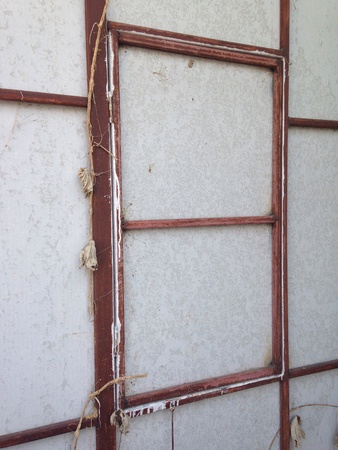 Red steel window rustyの素材