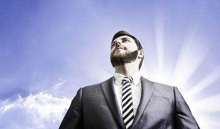 Business man in a concept imageの写真素材